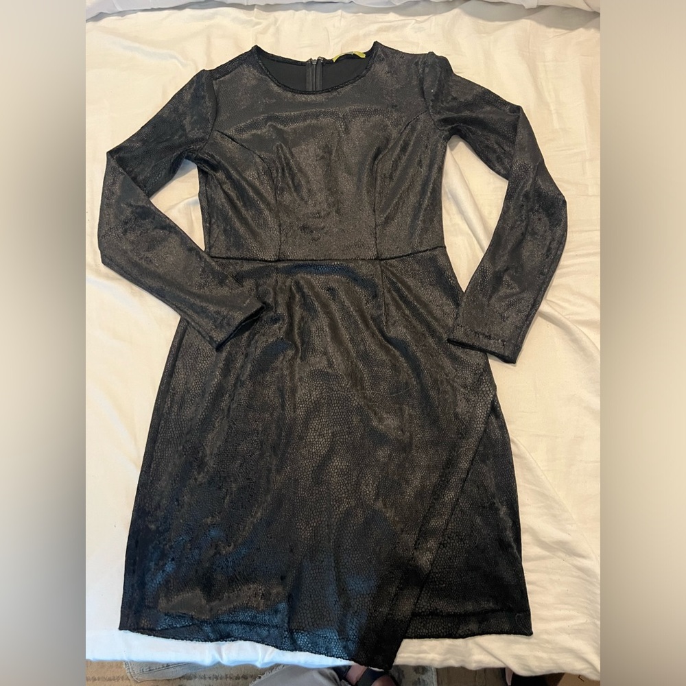 Black velvet snakeskin dress